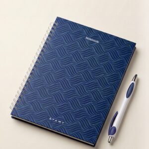Blue Notebook With Pen ( Hard cover)