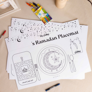 kids Table placemat set 30 paper with color