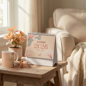 Bloom inside Desk calendar warped as gift